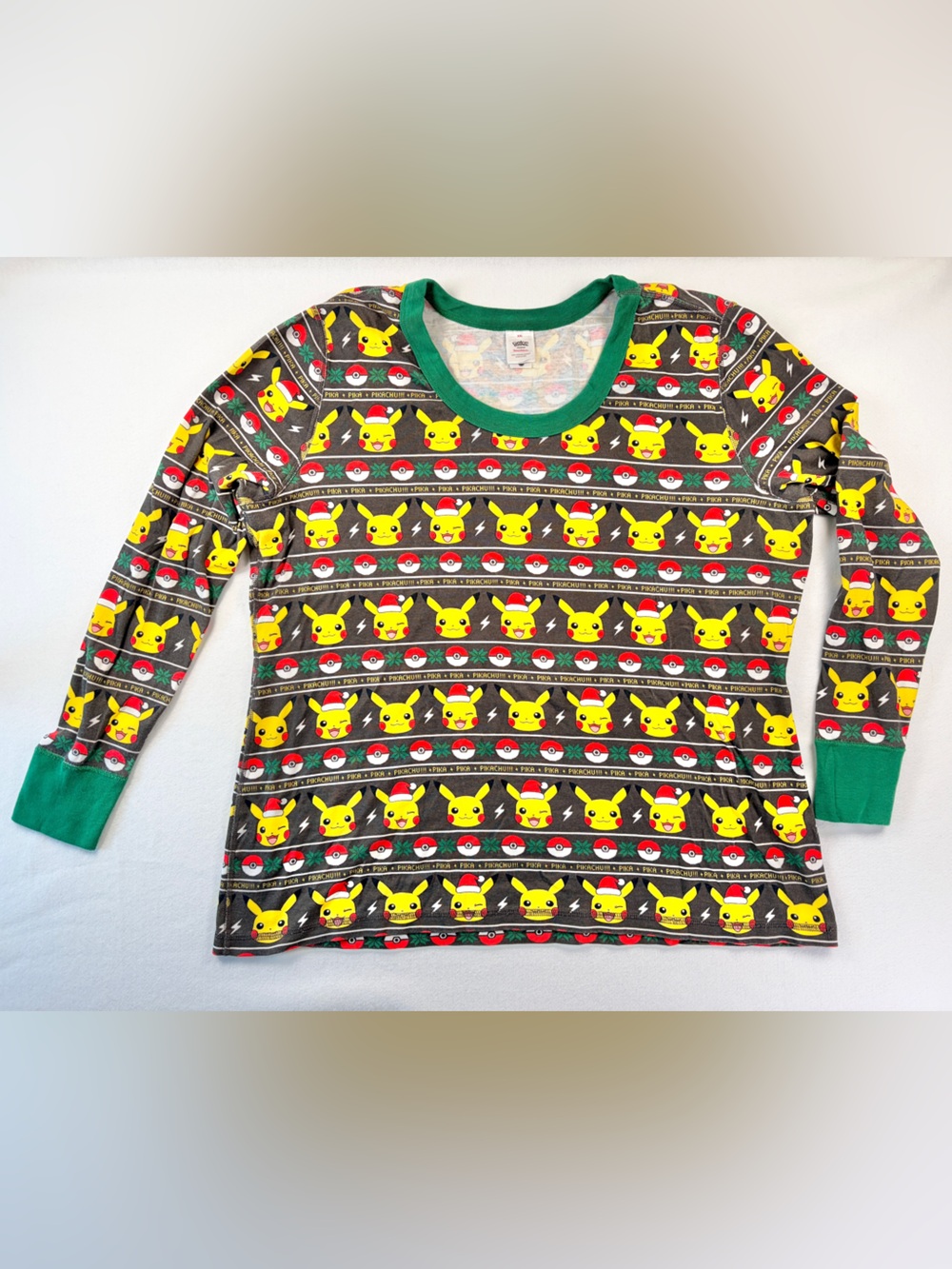 Hanna Andersson Pokemon Pikachu Long John Cotton Pajama Top Unisex Adult XXL